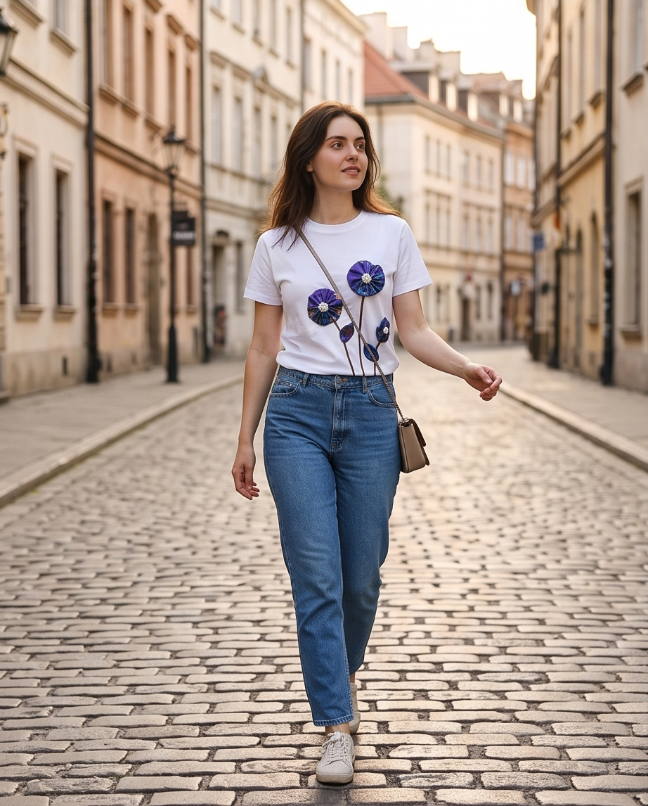 Améthyste Bloom – Floral t-Shirt