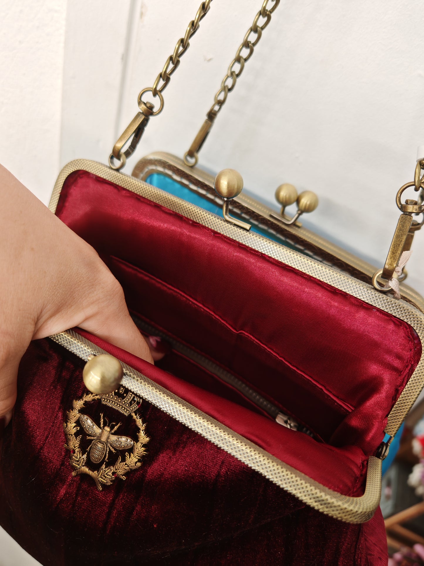ROYCIA clutch bag - βελούδινη βραδινή