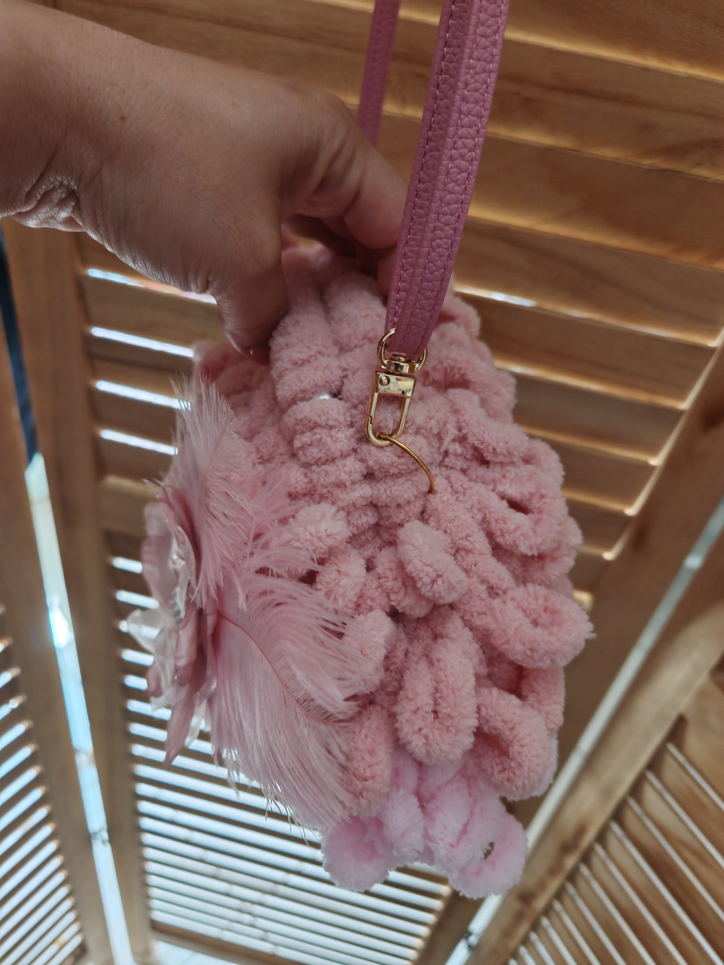Rosy Petal - puffy mini bag