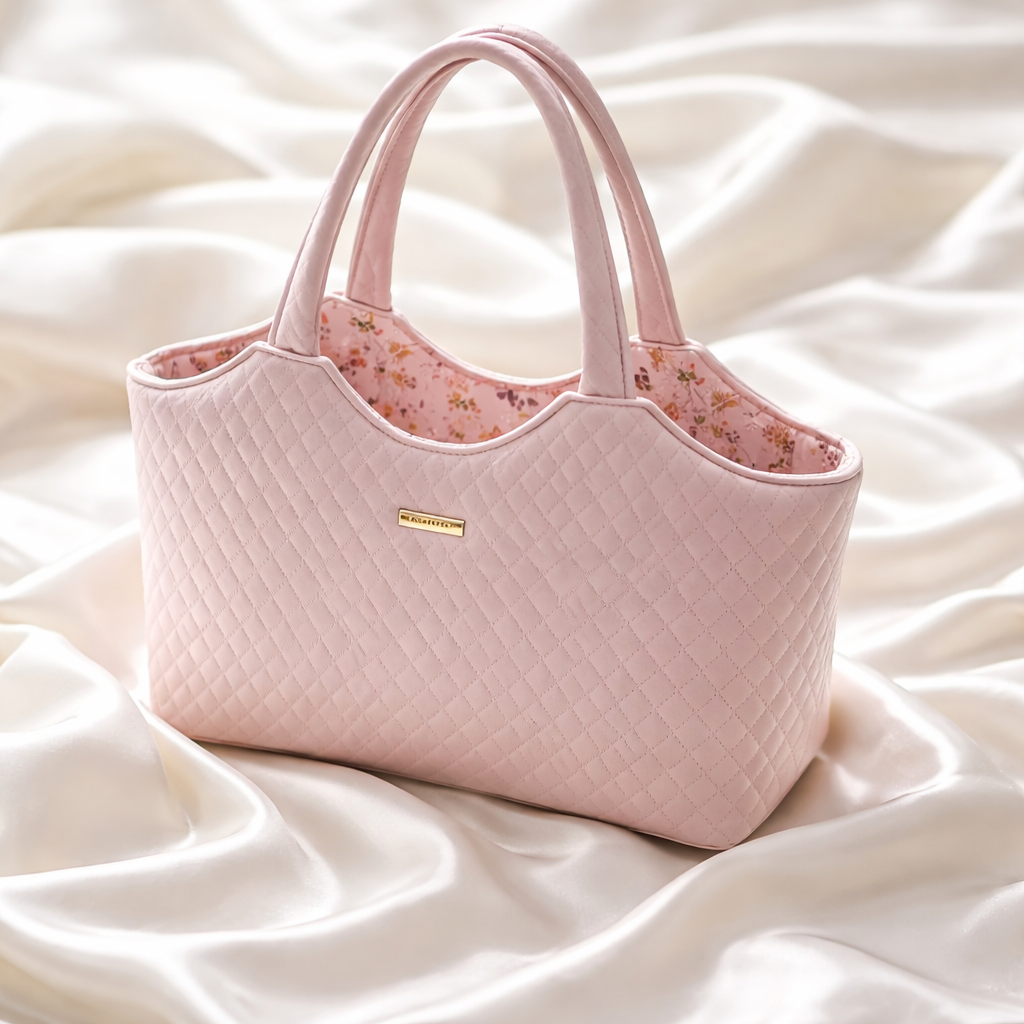 ÉLISE Quilted Handbag – Blush