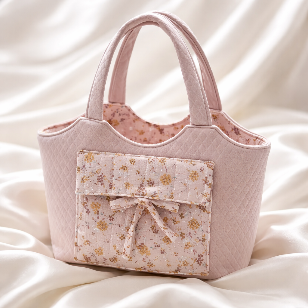 ÉLISE Quilted Handbag – Blush