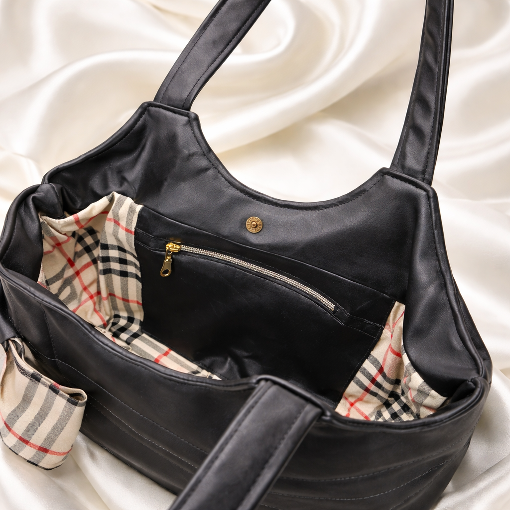 LONBERRY bag - Dark Metallic Grey Eco Leather
