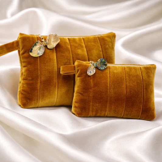 AURELIA – Golden Mustard Velvet Bag