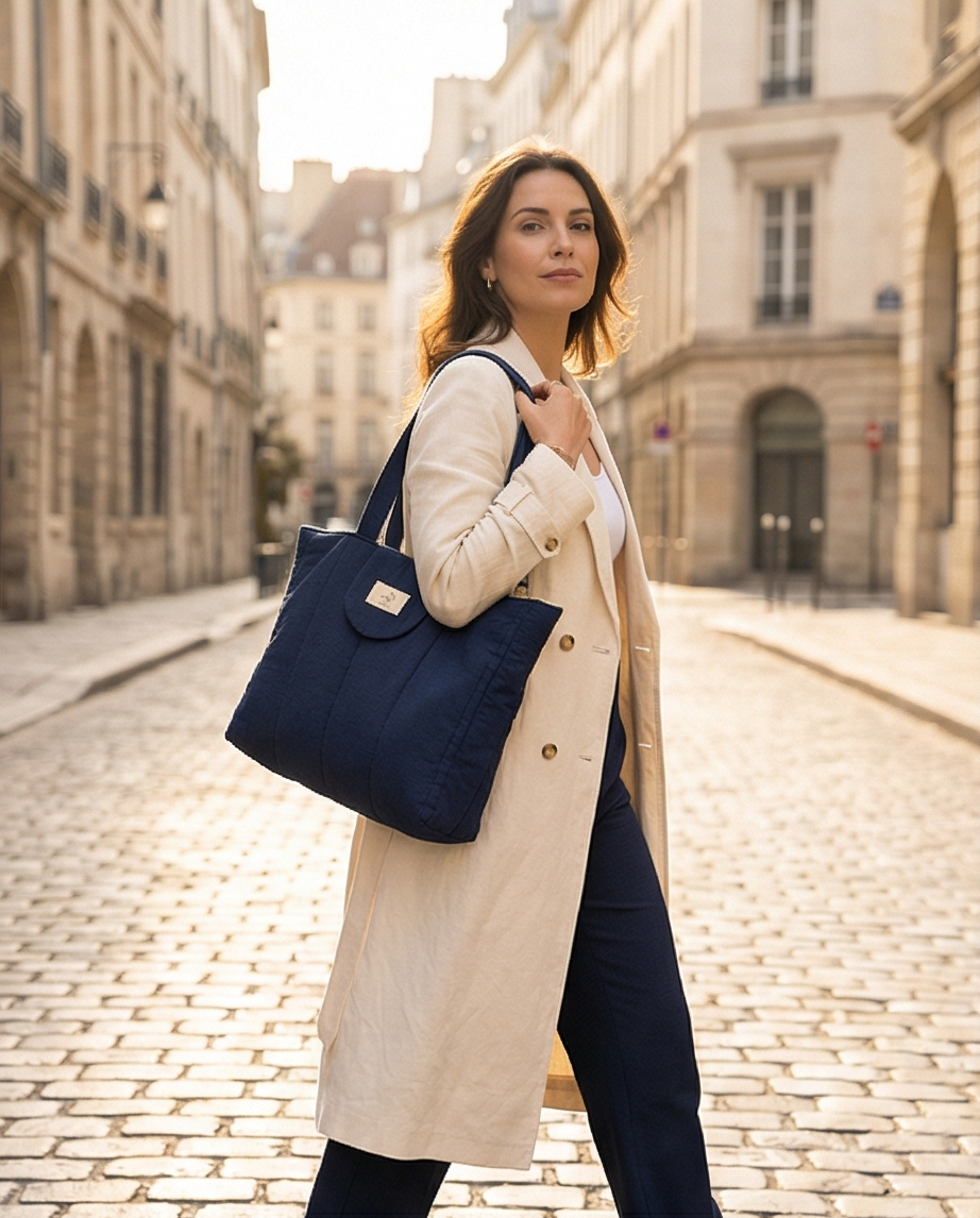 NUIT FROISSÉE Tote Bag – Navy