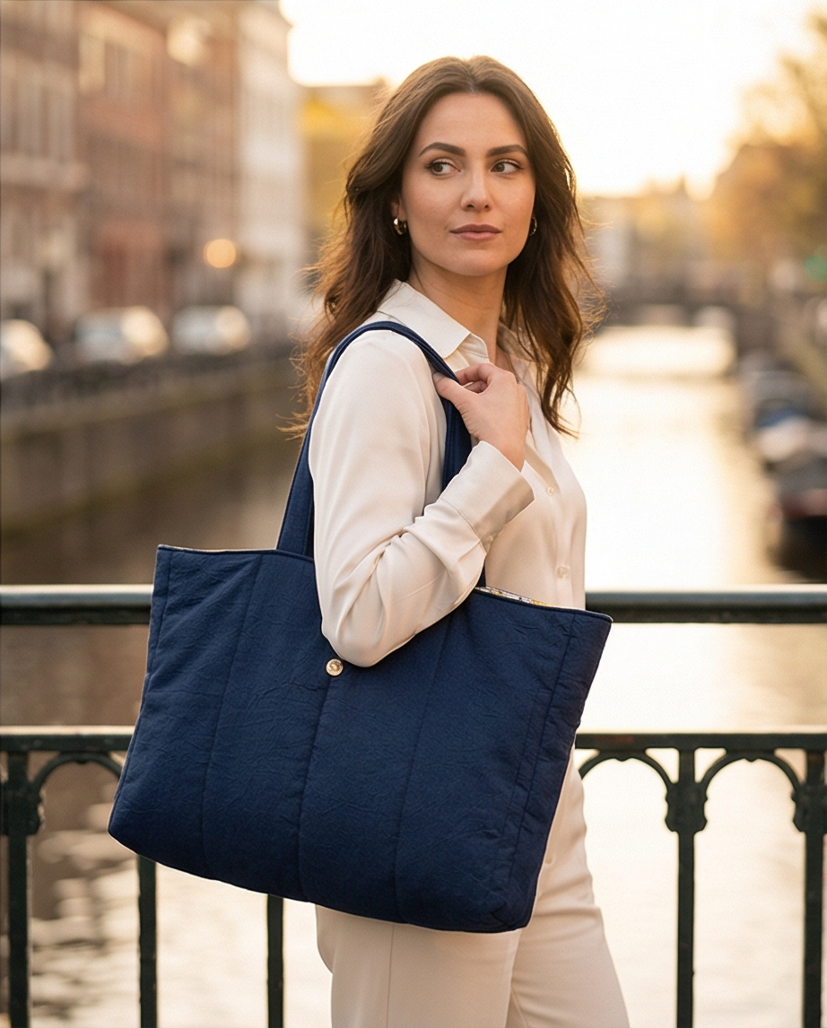 NUIT FROISSÉE Tote Bag – Navy