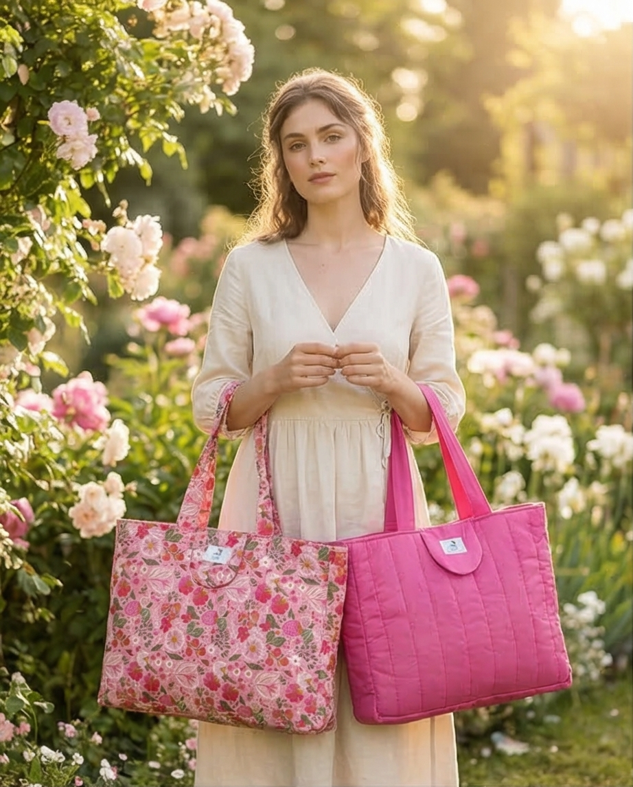 Pink Garden Tote – Fuchsia Edition