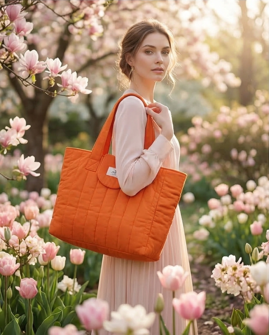 Pink Garden Tote – Orange Edition