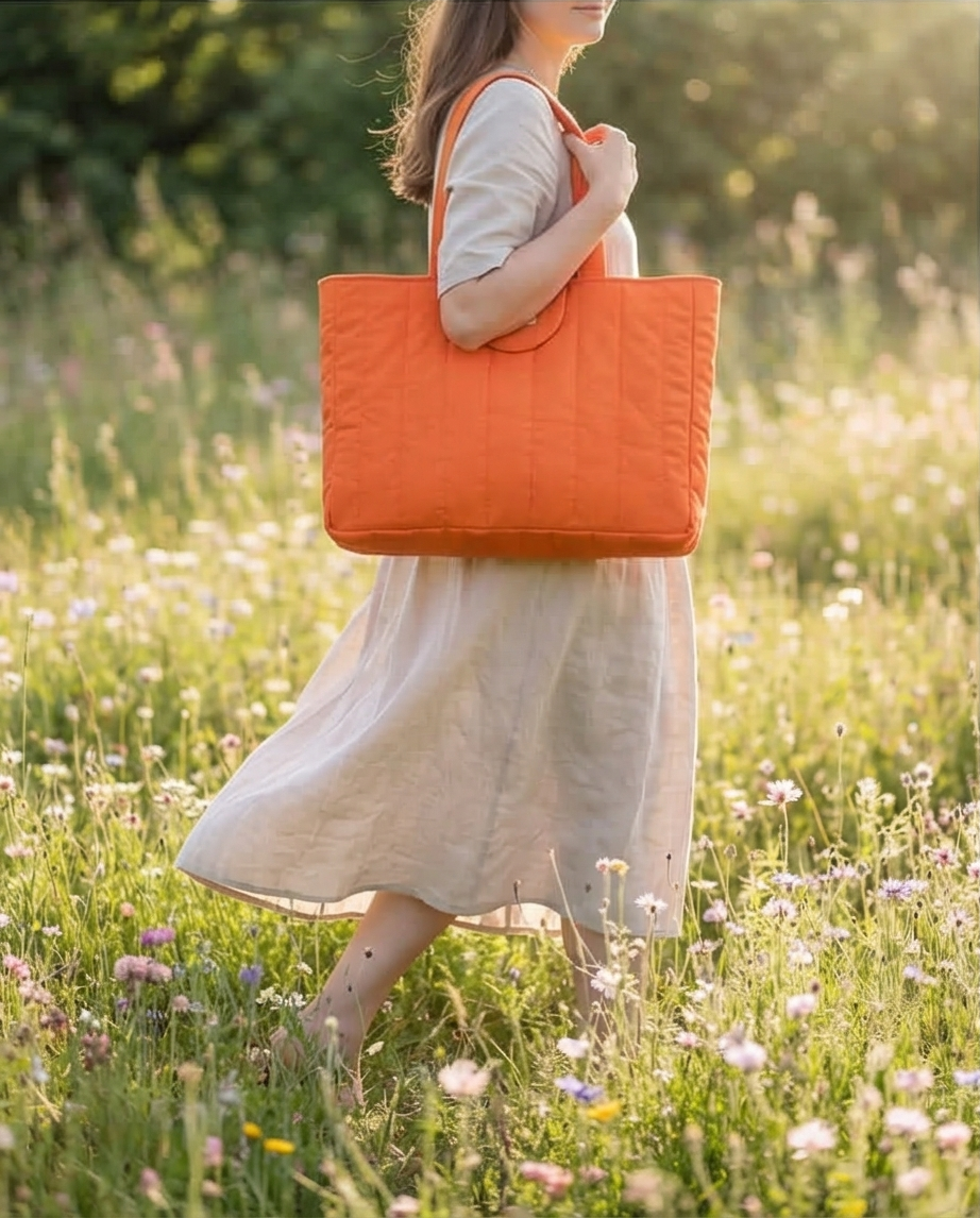 Pink Garden Tote – Orange Edition