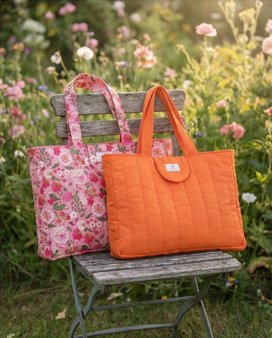 Pink Garden Tote – Orange Edition