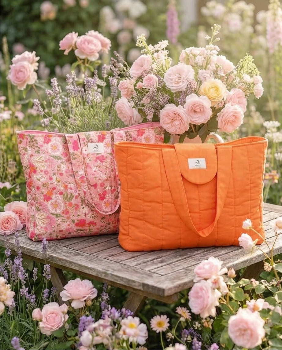 Pink Garden Tote – Orange Edition