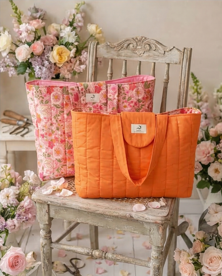 Pink Garden Tote – Orange Edition