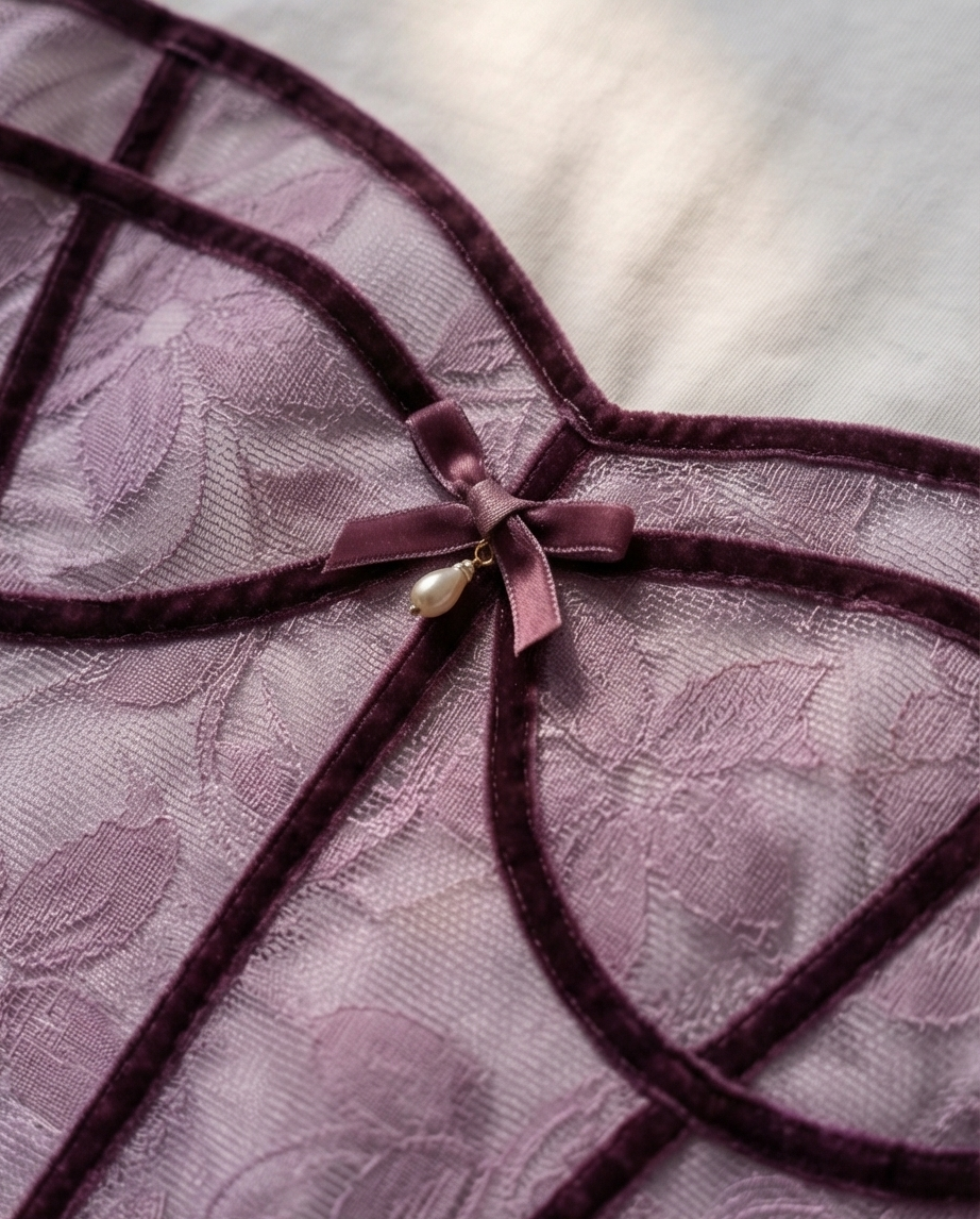 Corset Lace T-Shirt – Midnight Plum