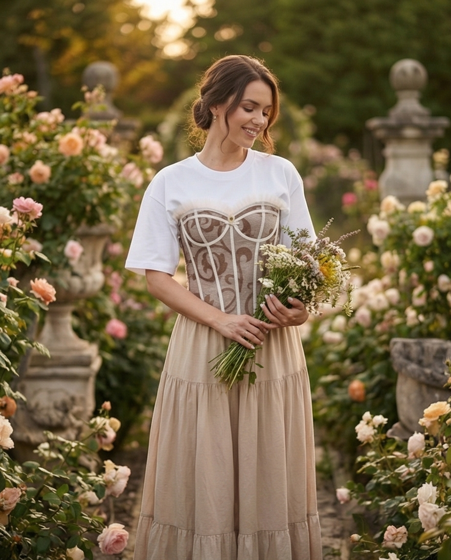 Ivory Muse Corset T-Shirt
