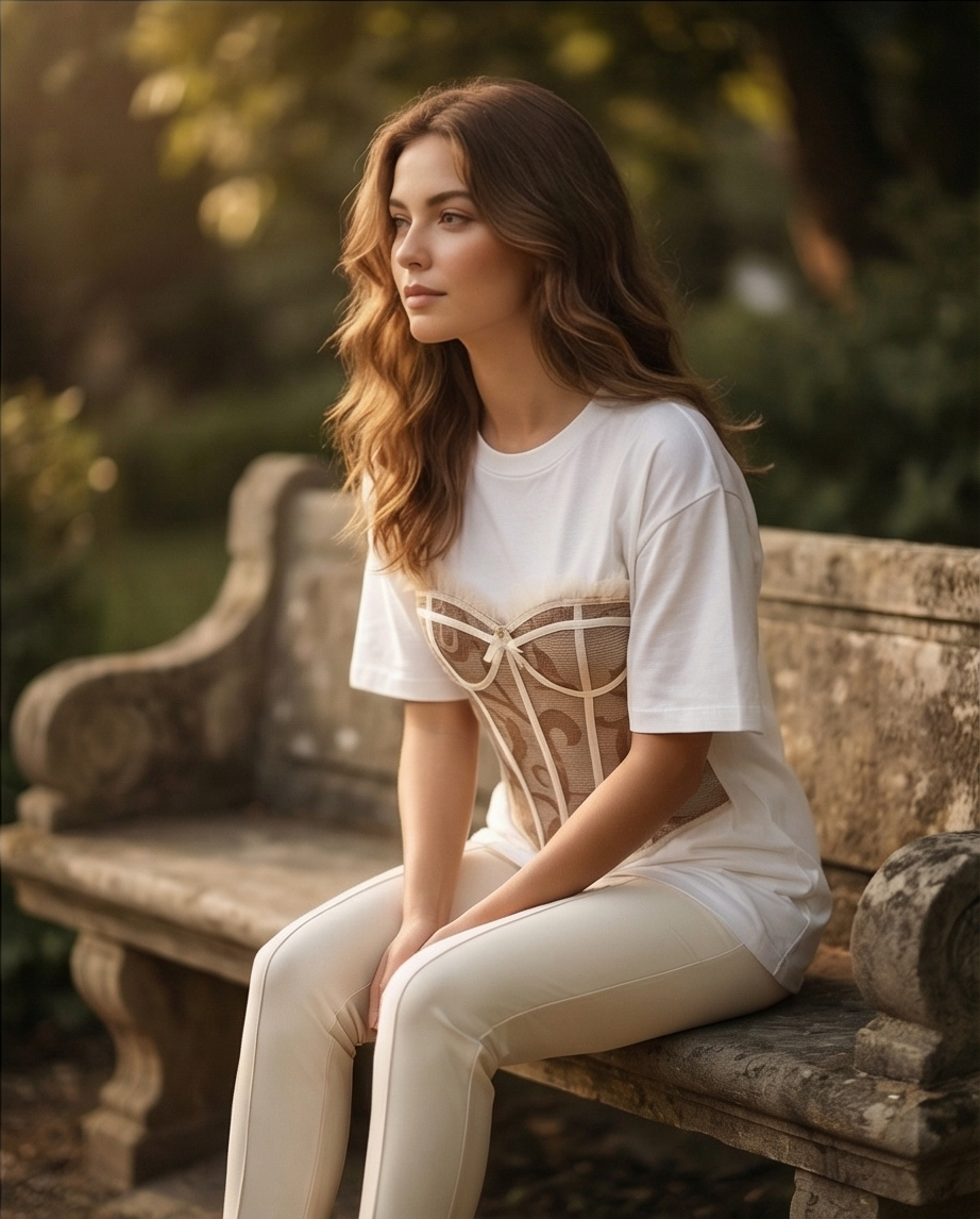 Ivory Muse Corset T-Shirt