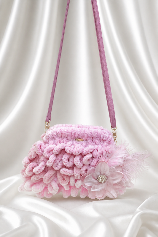 Rosy Petal - puffy mini bag