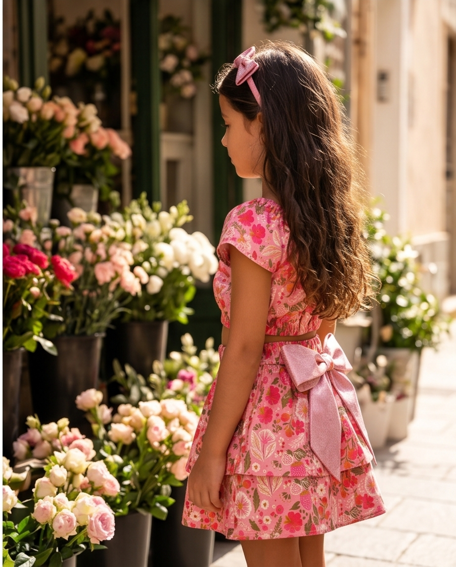Pink & Mint Garden Princess- skirt Sets