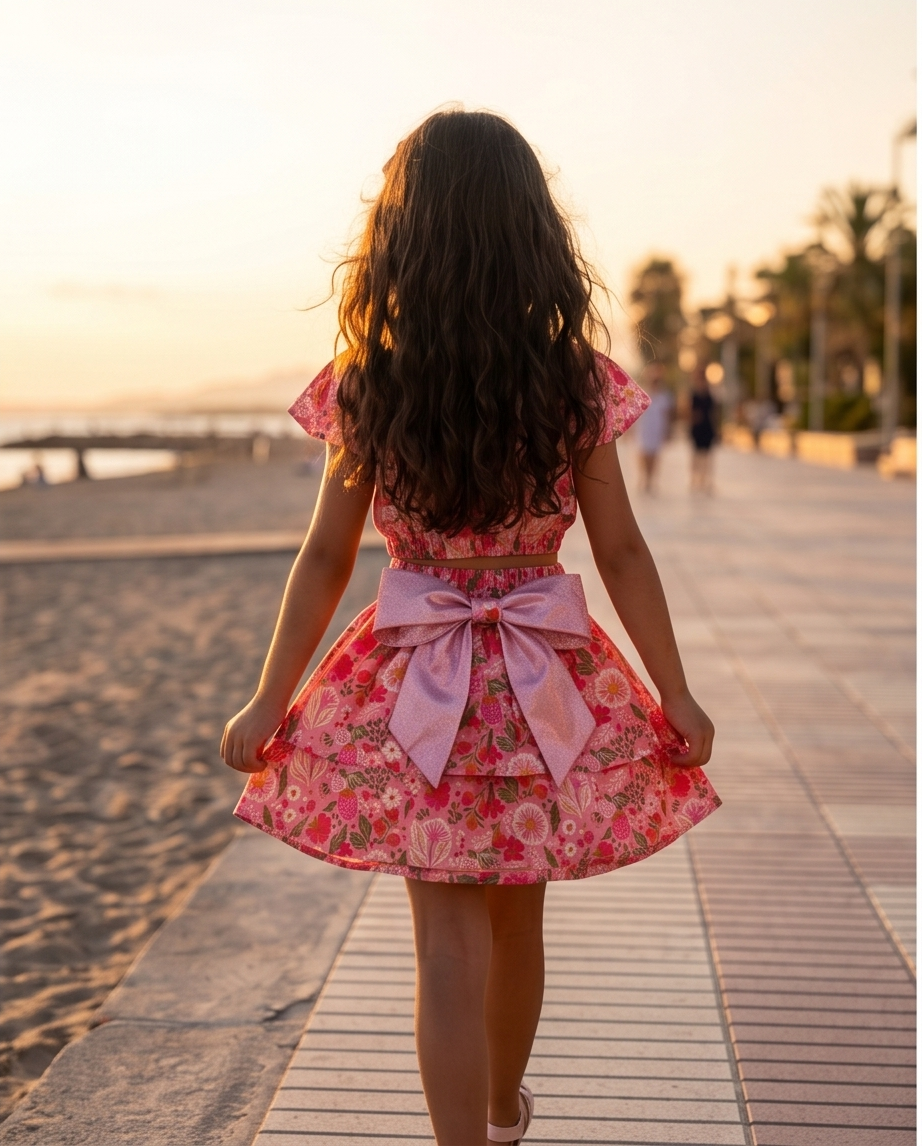 Pink & Mint Garden Princess- skirt Sets