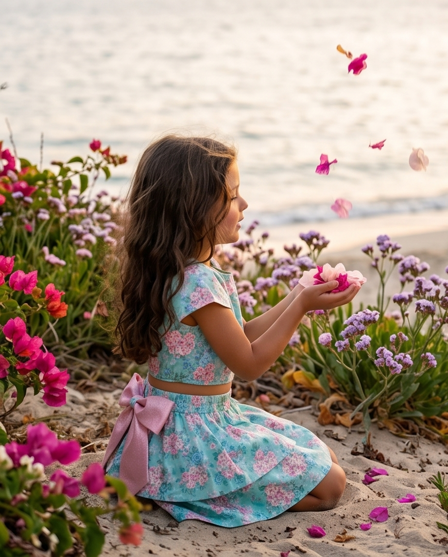 Pink & Mint Garden Princess- skirt Sets