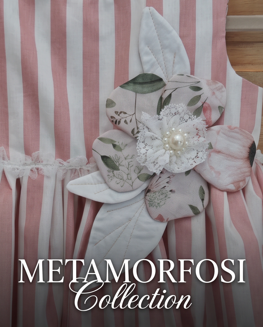 Stripes & Flower - Pink Dress