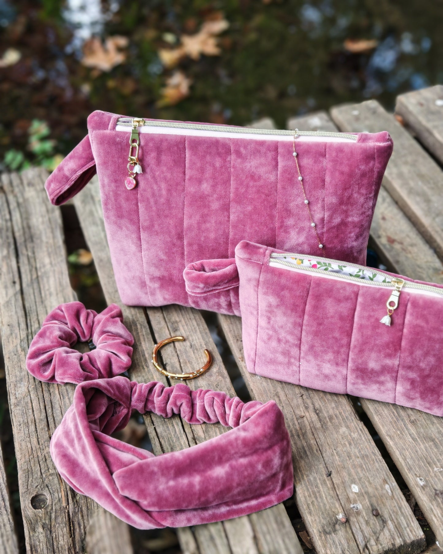 ROSABELLE – Dusty Rose Velvet Bag