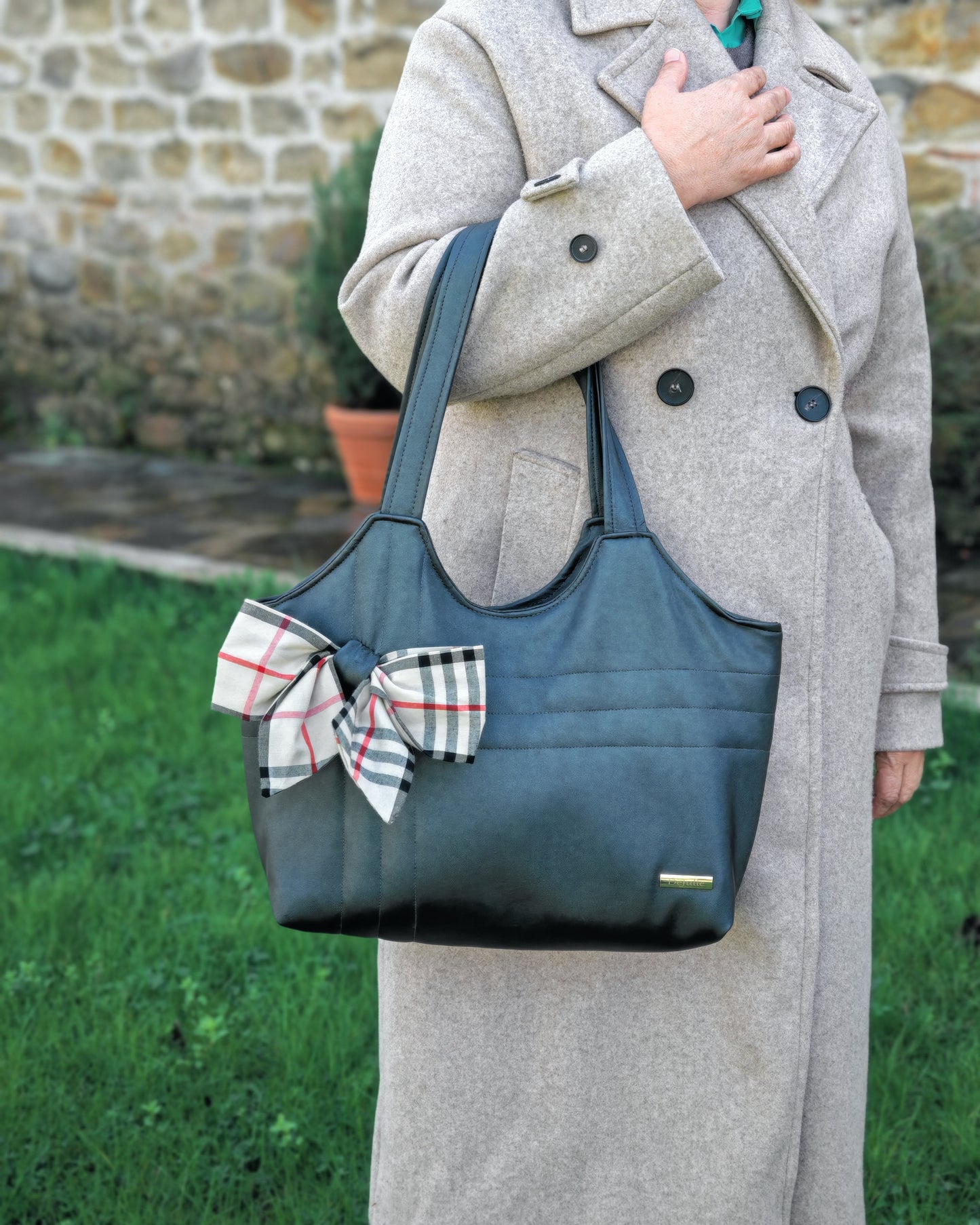 LONBERRY bag - Dark Metallic Grey Eco Leather