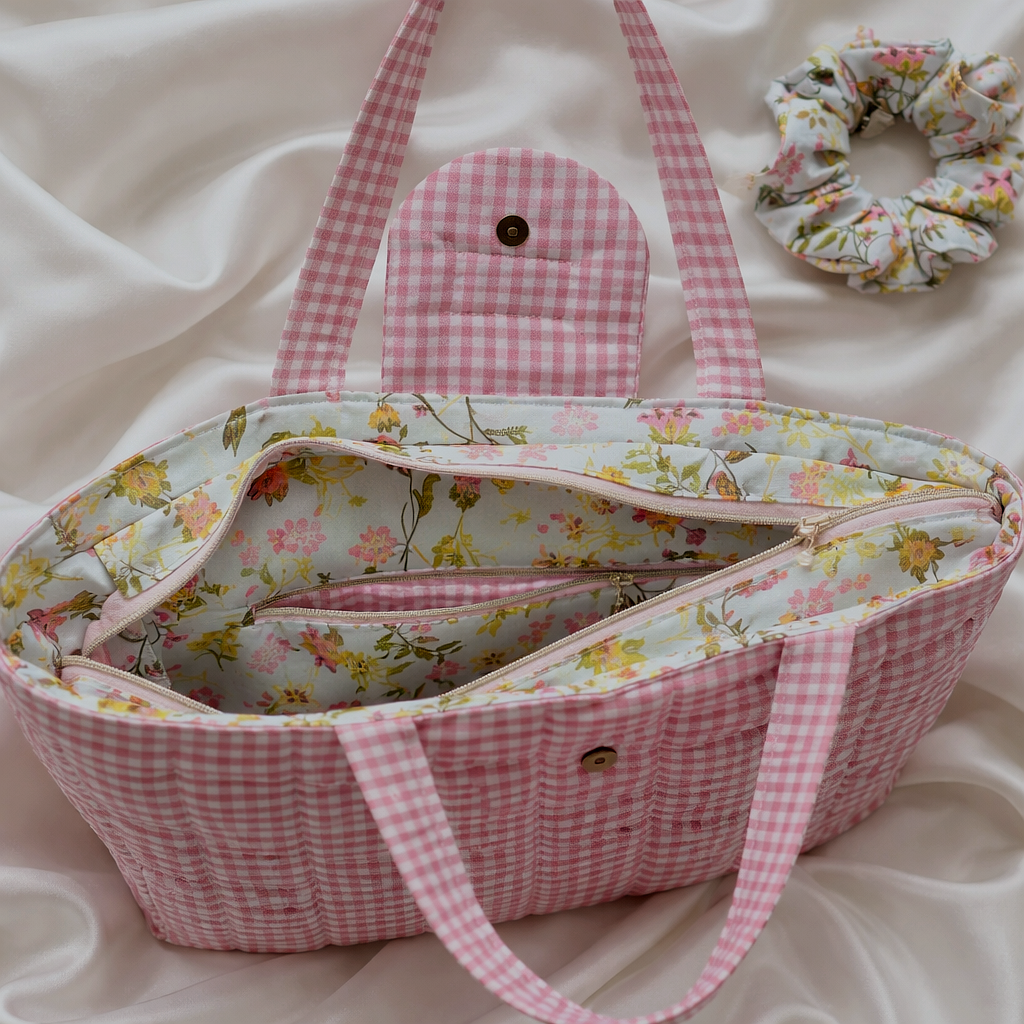 ROSALIE GARDEN Tote Bag – Pink Gingham