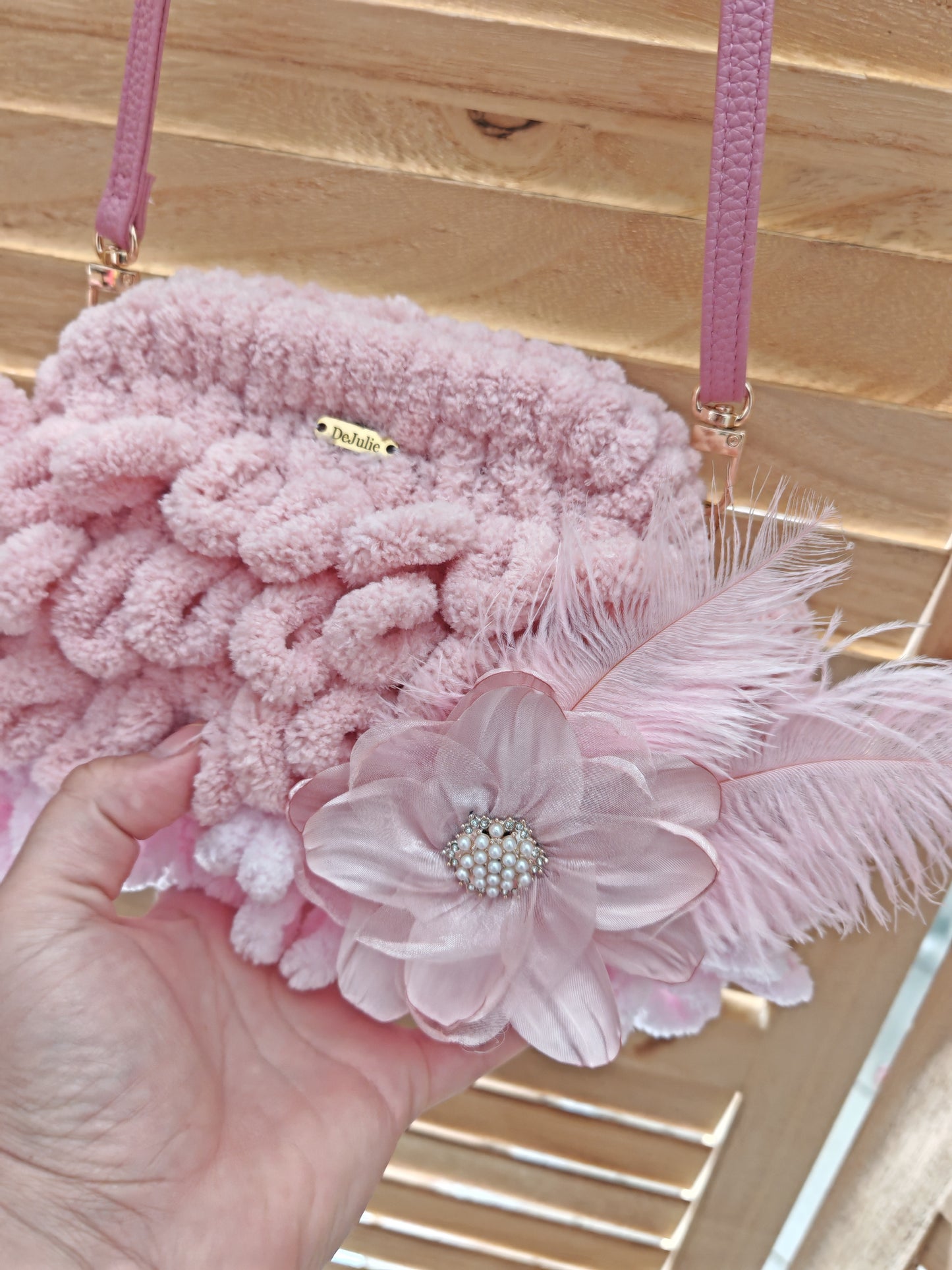 Rosy Petal - puffy mini bag