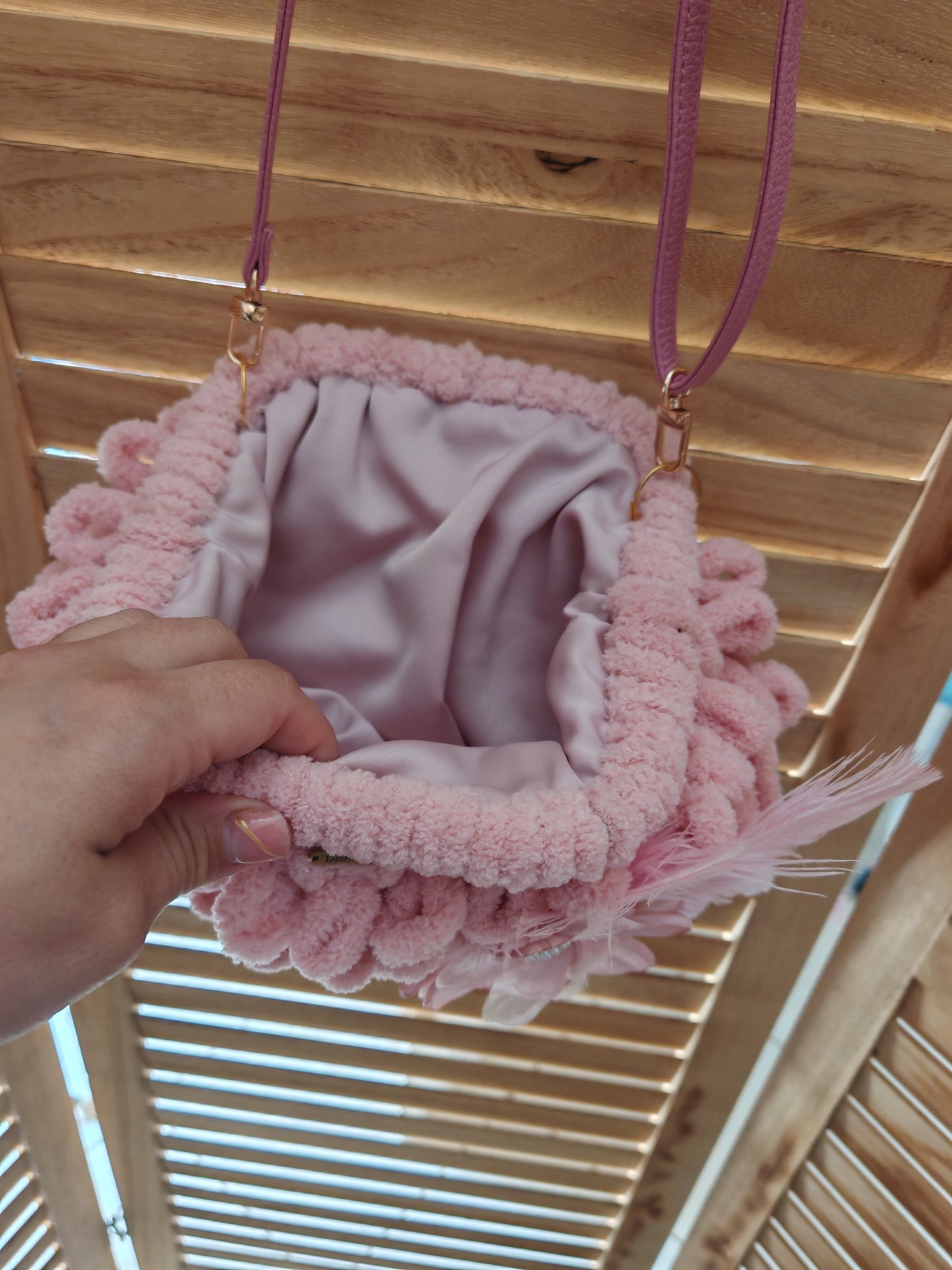 Rosy Petal - puffy mini bag