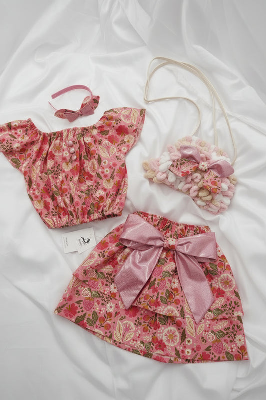 Pink & Mint Garden Princess- skirt Sets