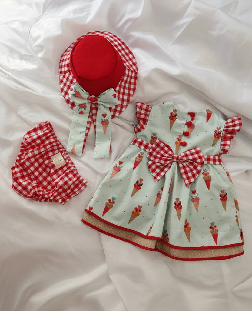 Cherry Ice Cream -Dress Set