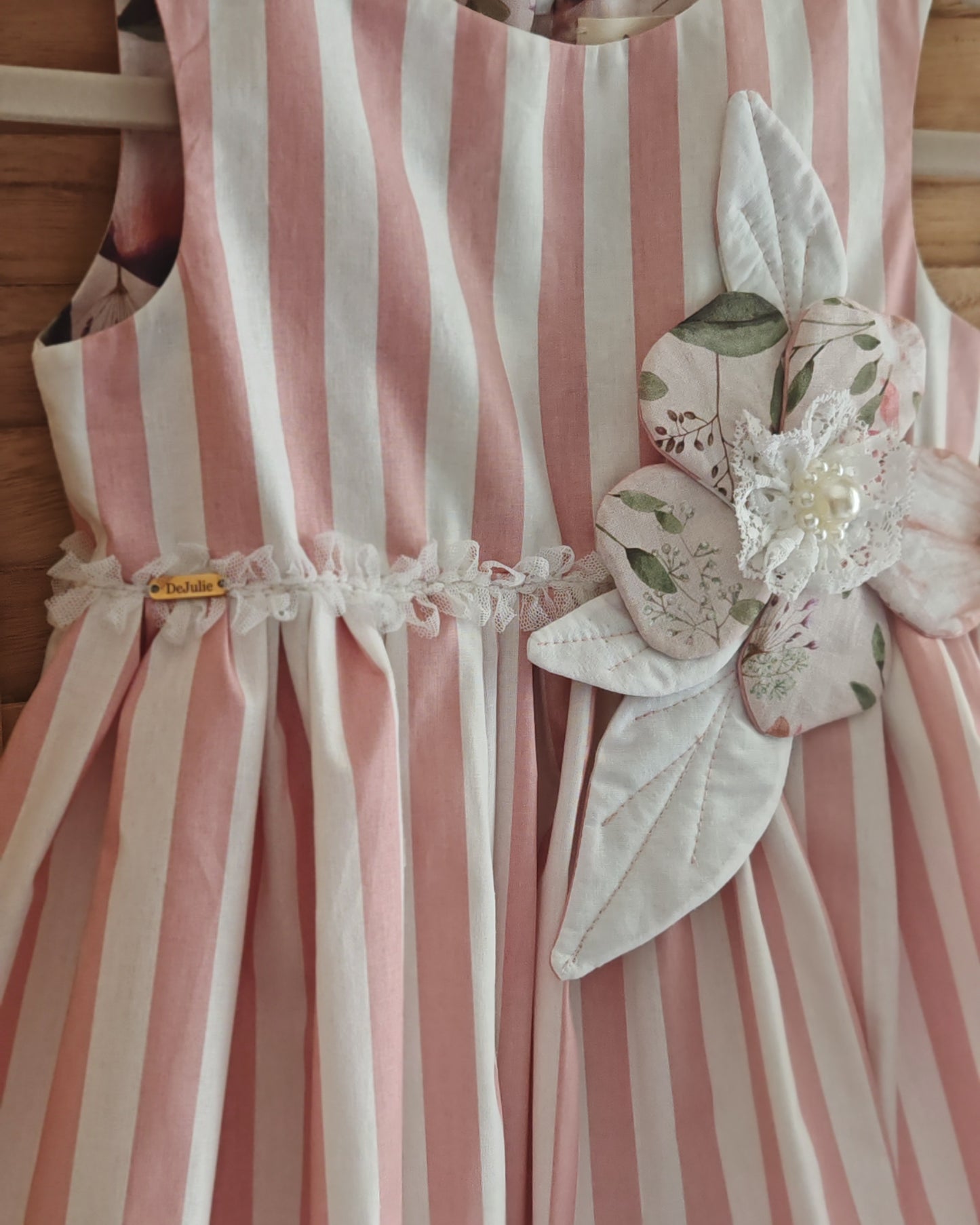 Stripes & Flower - Pink Dress