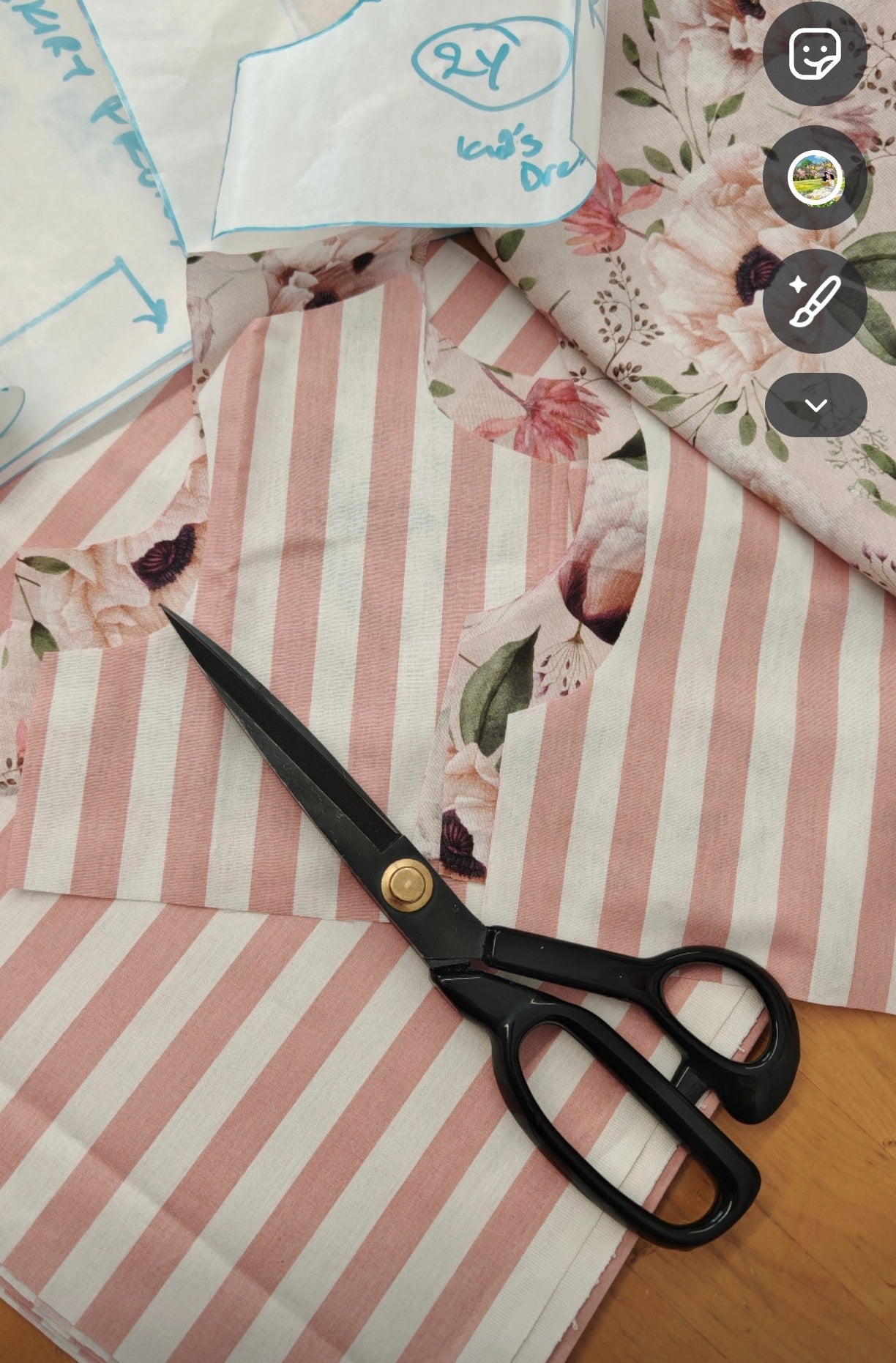 Stripes & Flower - Pink Dress