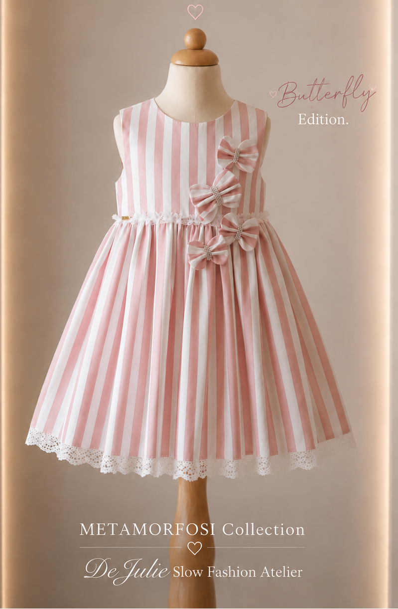 Stripes & Flower - Pink Dress
