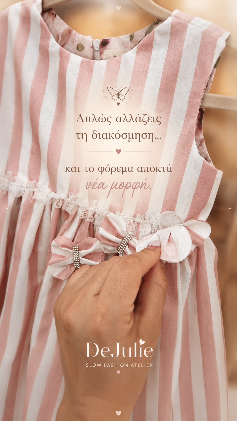 Stripes & Flower - Pink Dress