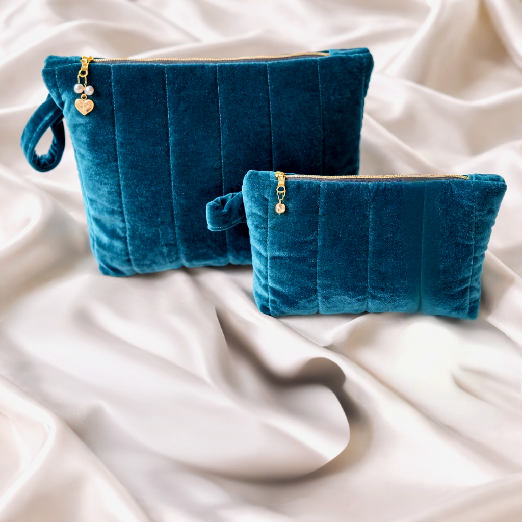 CELESTE Velvet Bag – Petrol