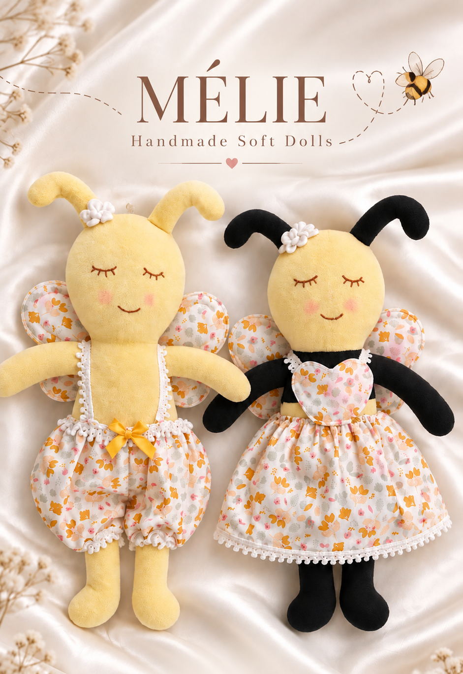 🐝 MÉLIE - Handmade Soft Doll